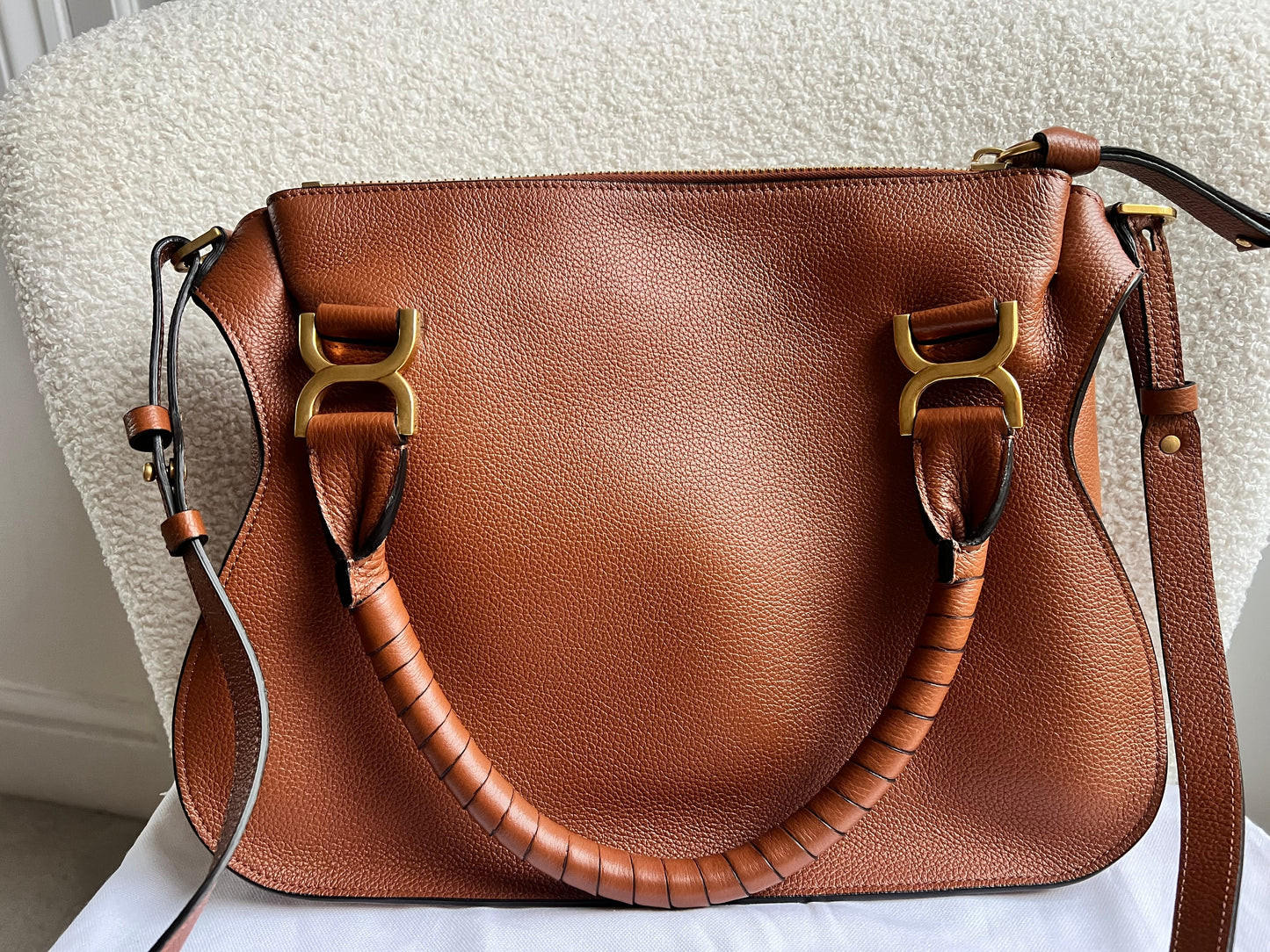 Chloe Medium Marcie Double Carry Bag in Tan (RRP £1890)