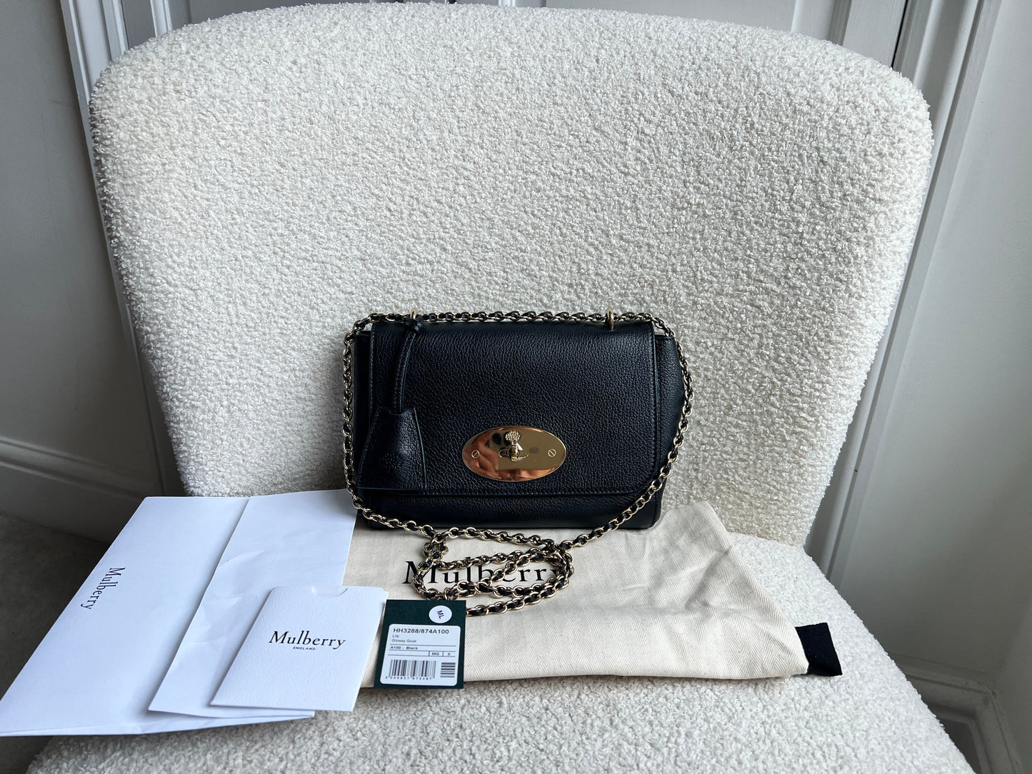 Mulberry Black Regular Lily with Gold Hardware (RRP £995)
