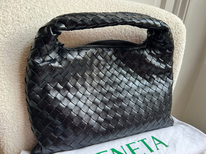Bottega Veneta Black Small Hop Intraciatto (RRP £3370)