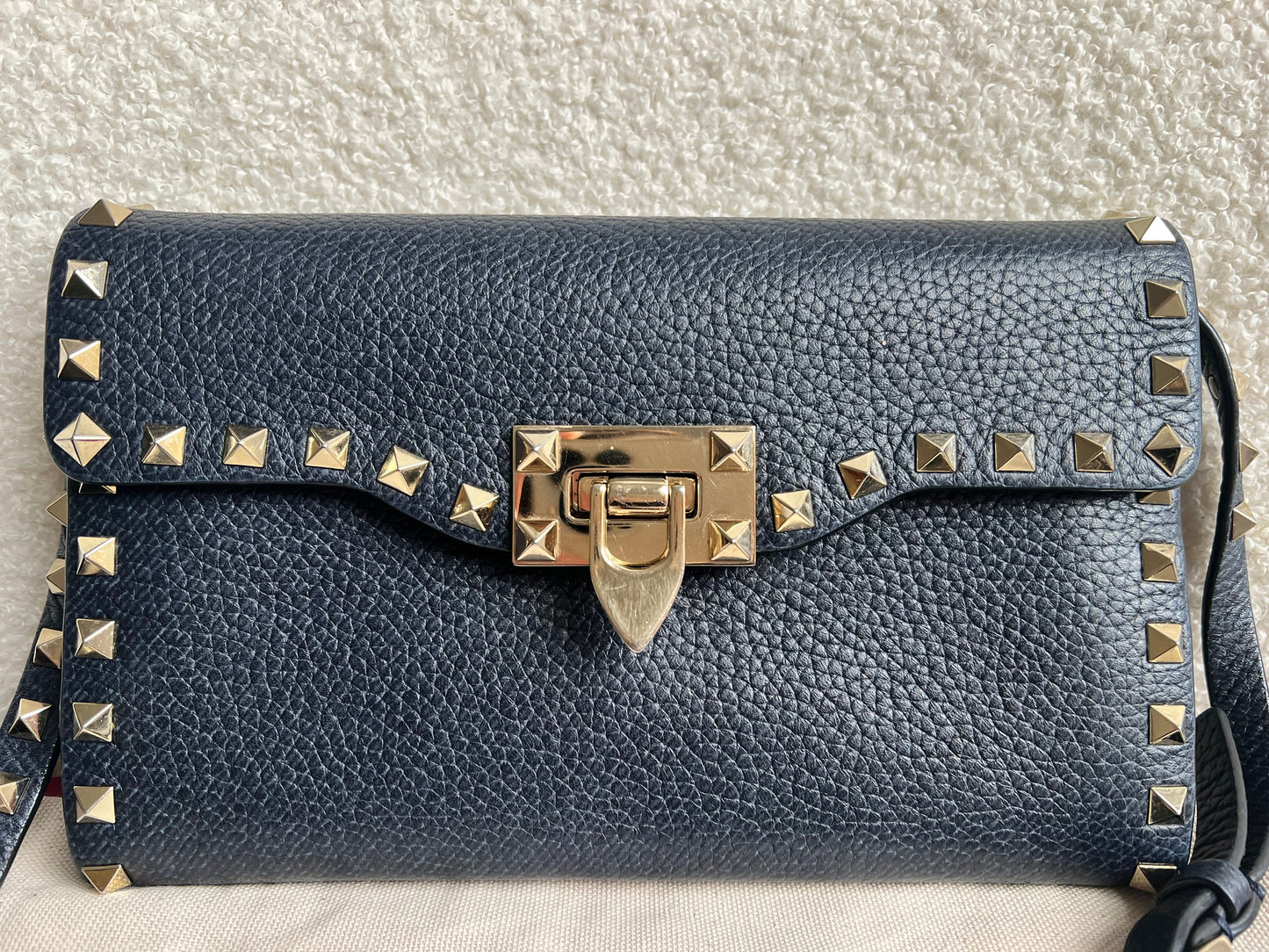 Valentino Garavani Navy Blue Rockstud Crossbody