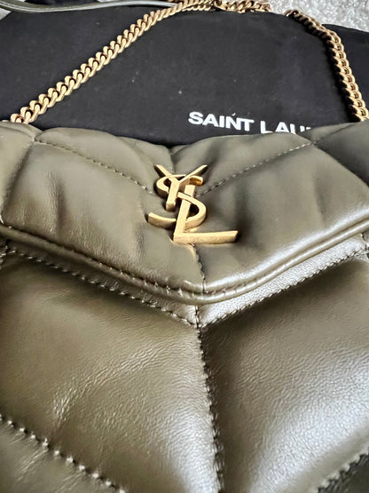 Yves Saint Laurent (YSL) Mini Puffer in Light Musk Quilted Lambskin (RRP £1720)