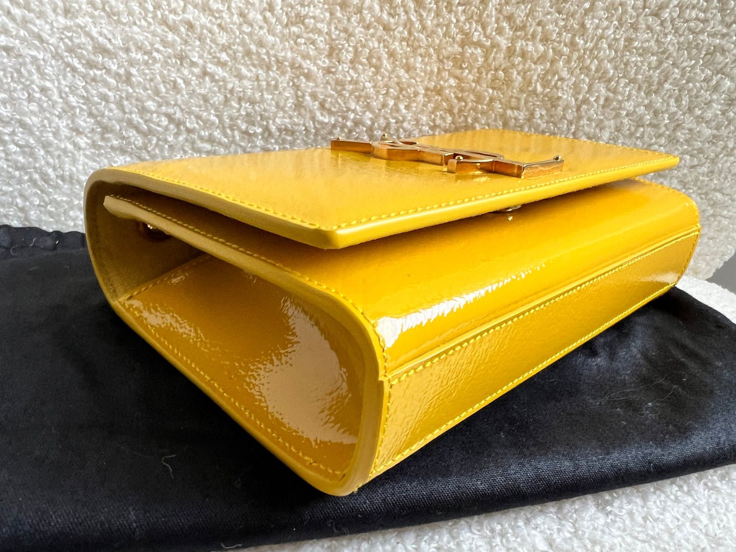 Yves Saint Laurent (YSL) Small Kate Yellow Patent with Gold Hardware (RRP £1,440)