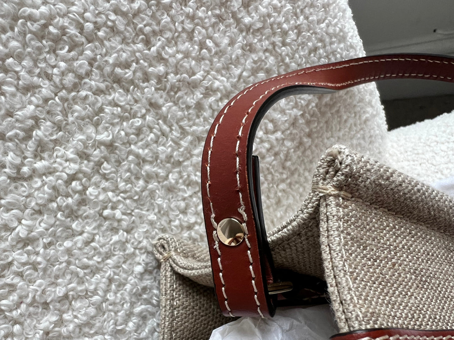 Chloe Small Soft Tan Linen Woody Tote Bag (£890)
