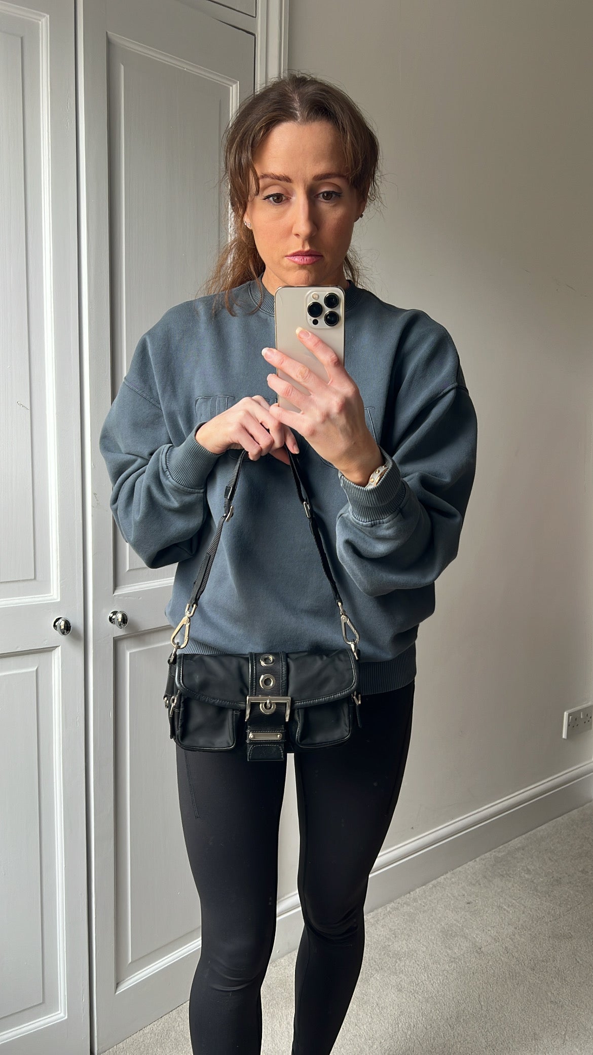 Prada Vintage Nylon Buckle Shoulder Bag