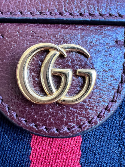 Gucci Burgundy Ophidia GG Supreme Medium Tote