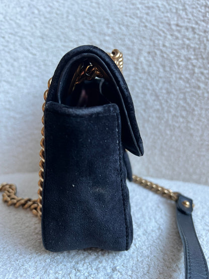 Gucci GG Black Velvet Marmont Mini Shoulder Bag (RRP £1395)