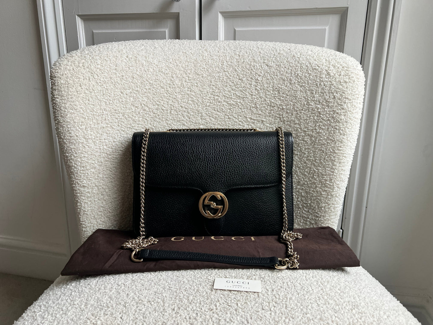 Gucci Interlocking GG Black Medium Shoulder Bag
