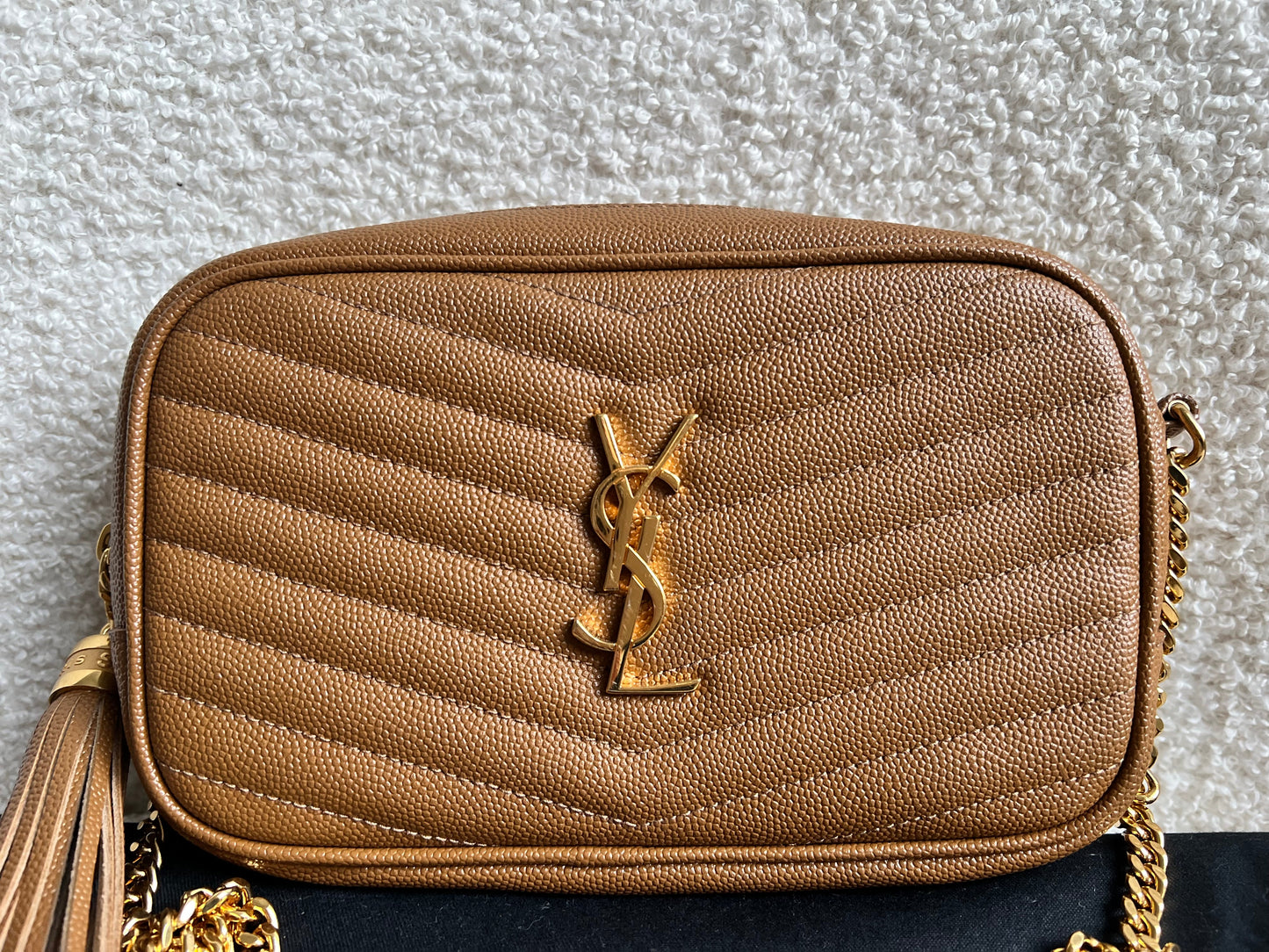 Yves Saint Laurent (YSL) Tan Mini Lou Camera Bag (RRP £1285)