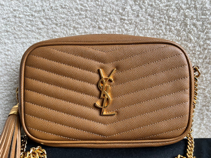 Yves Saint Laurent (YSL) Tan Mini Lou Camera Bag (RRP £1285)