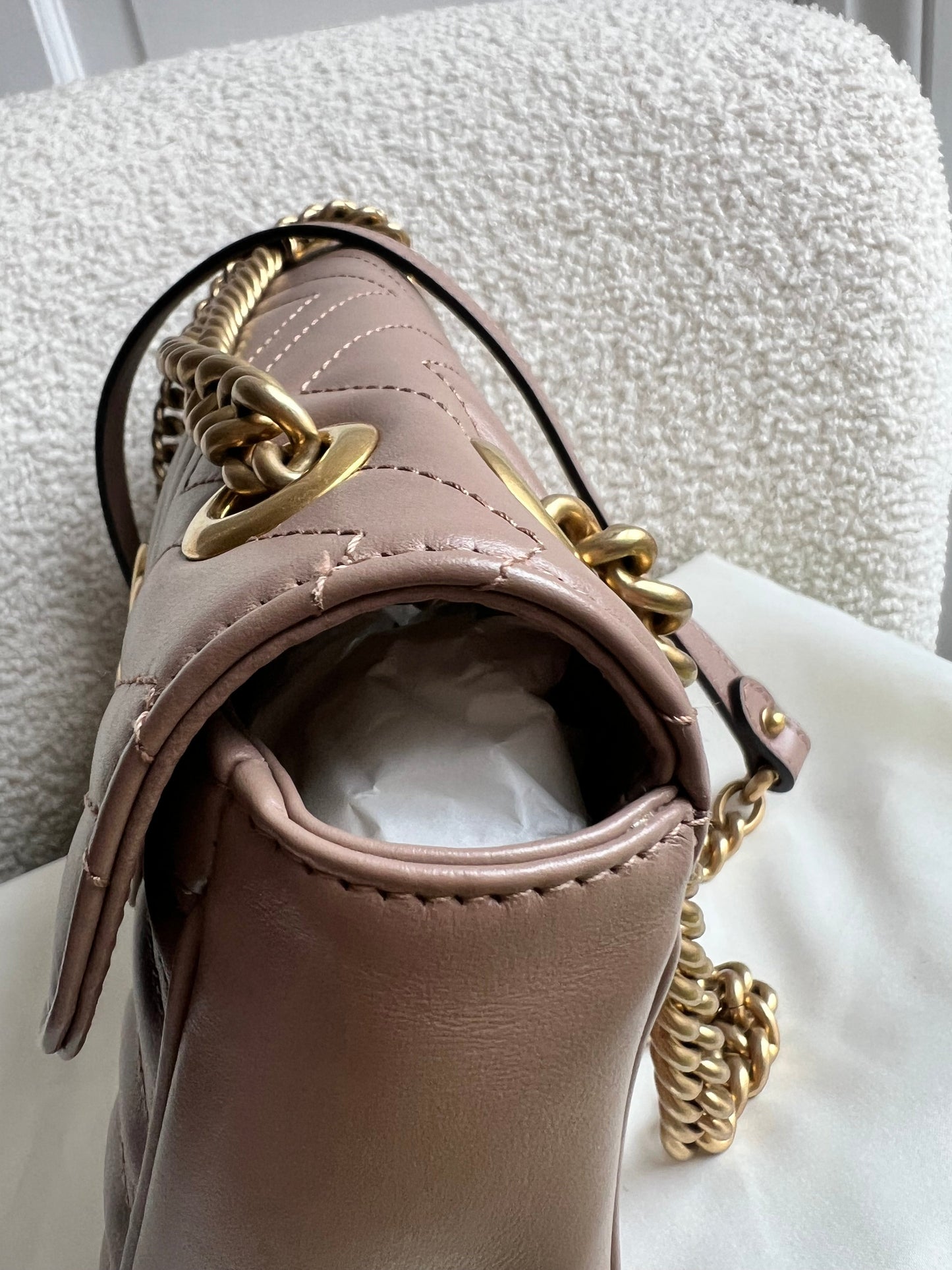 Gucci GG Dusty Pink Marmont Small Shoulder Bag (RRP £2070)
