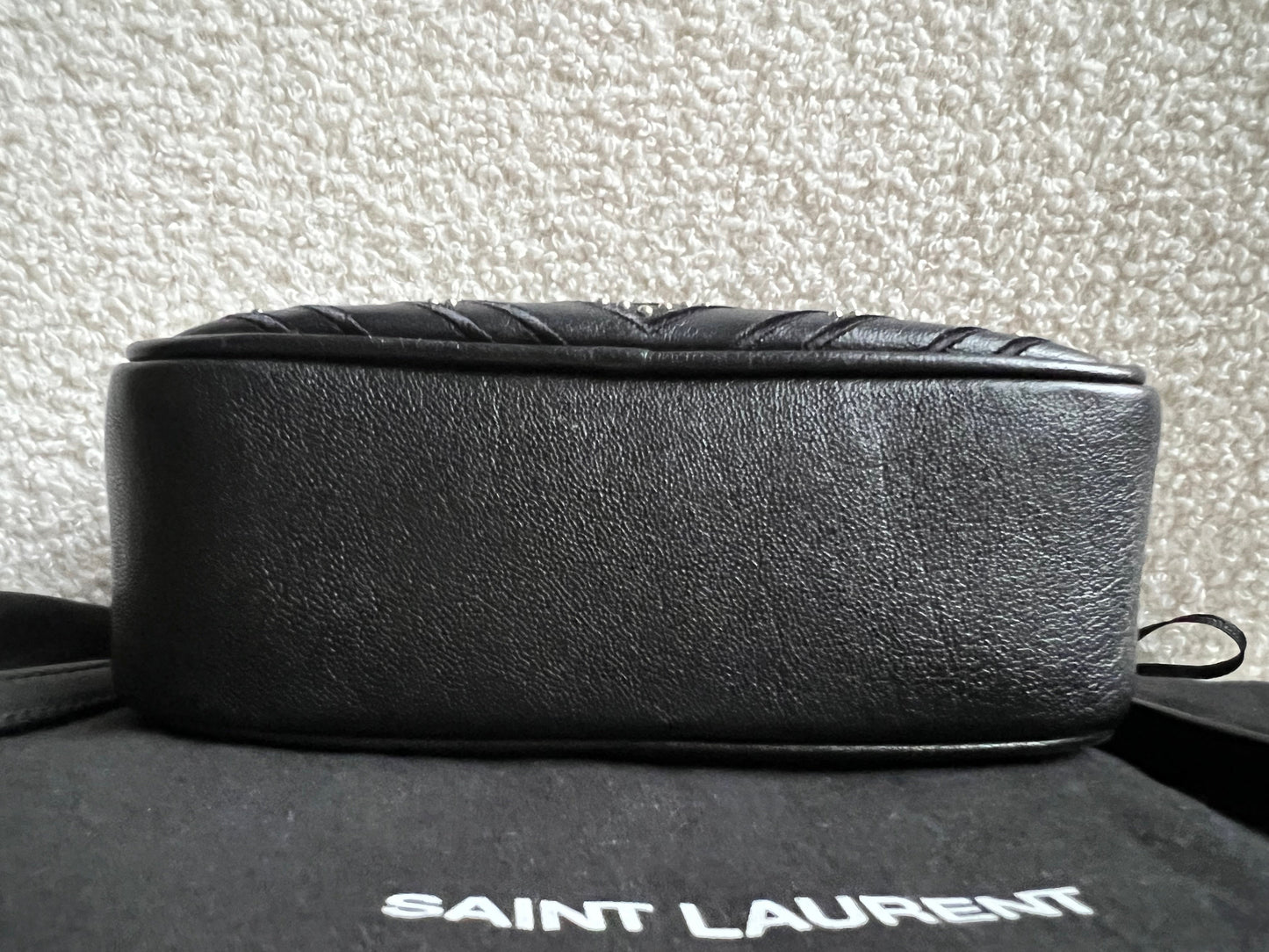 Yves Saint Laurent (YSL) Black Studded Lou Belt Bag