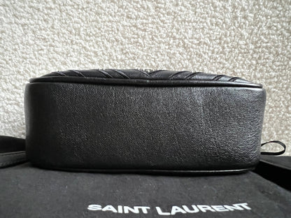 Yves Saint Laurent (YSL) Black Studded Lou Belt Bag