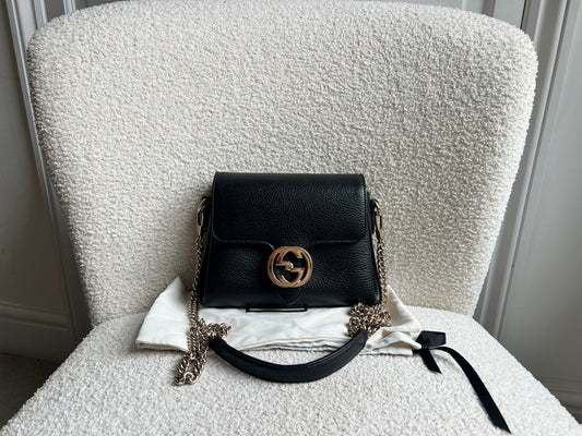 Gucci Interlocking GG Black Small Cross Body Bag