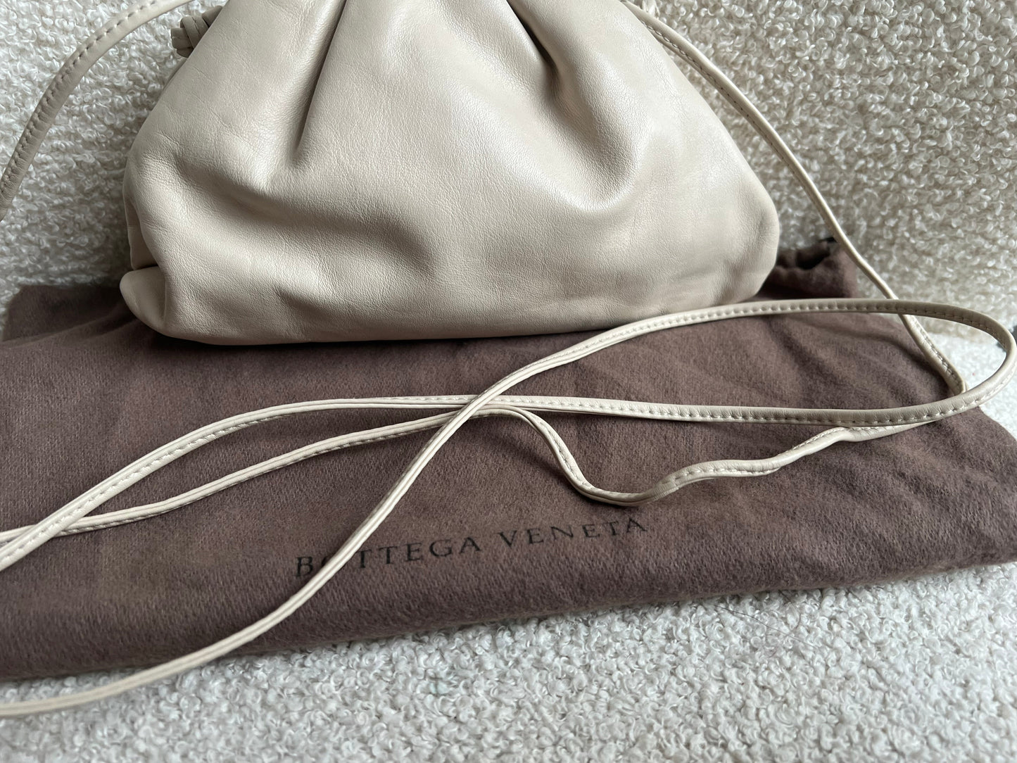 Bottega Veneta Cream Mini Pouch Clutch