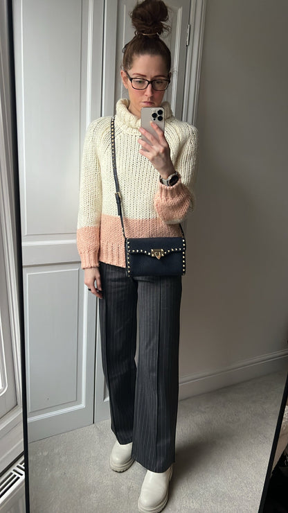 Valentino Garavani Navy Blue Rockstud Crossbody