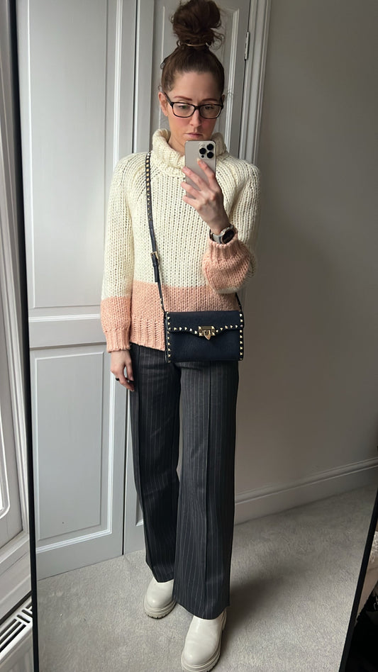 Valentino Garavani Navy Blue Rockstud Crossbody
