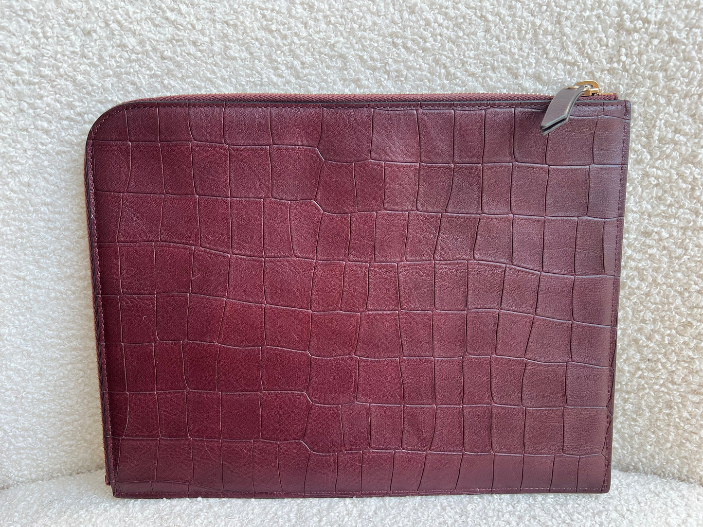 Mulberry Oxblood Embossed Croc Tech Pouch (£295)