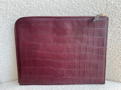 Mulberry Oxblood Embossed Croc Tech Pouch (£295)