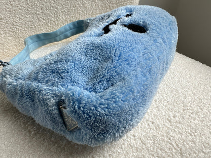 Prada Blue Re-edition 2000 Terry Cloth Shoulder Bag
