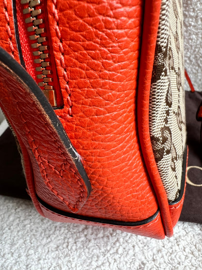 Gucci Bree GG Canvas Orange Small Messenger Bag