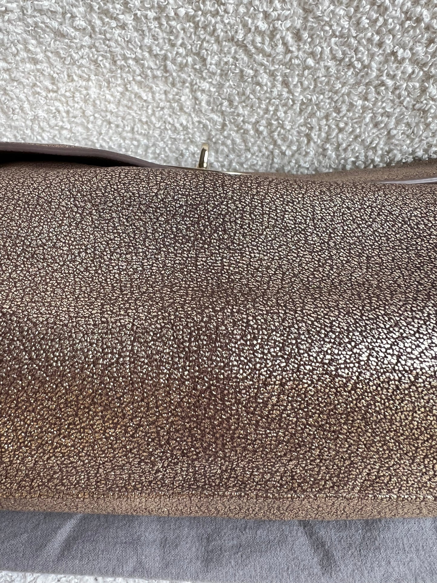 Mulberry Metallic Mushroom Clemmie Clutch (RRP £695)
