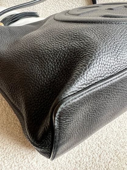 Gucci Soho Large Hobo in Black Pebbled Calfskin