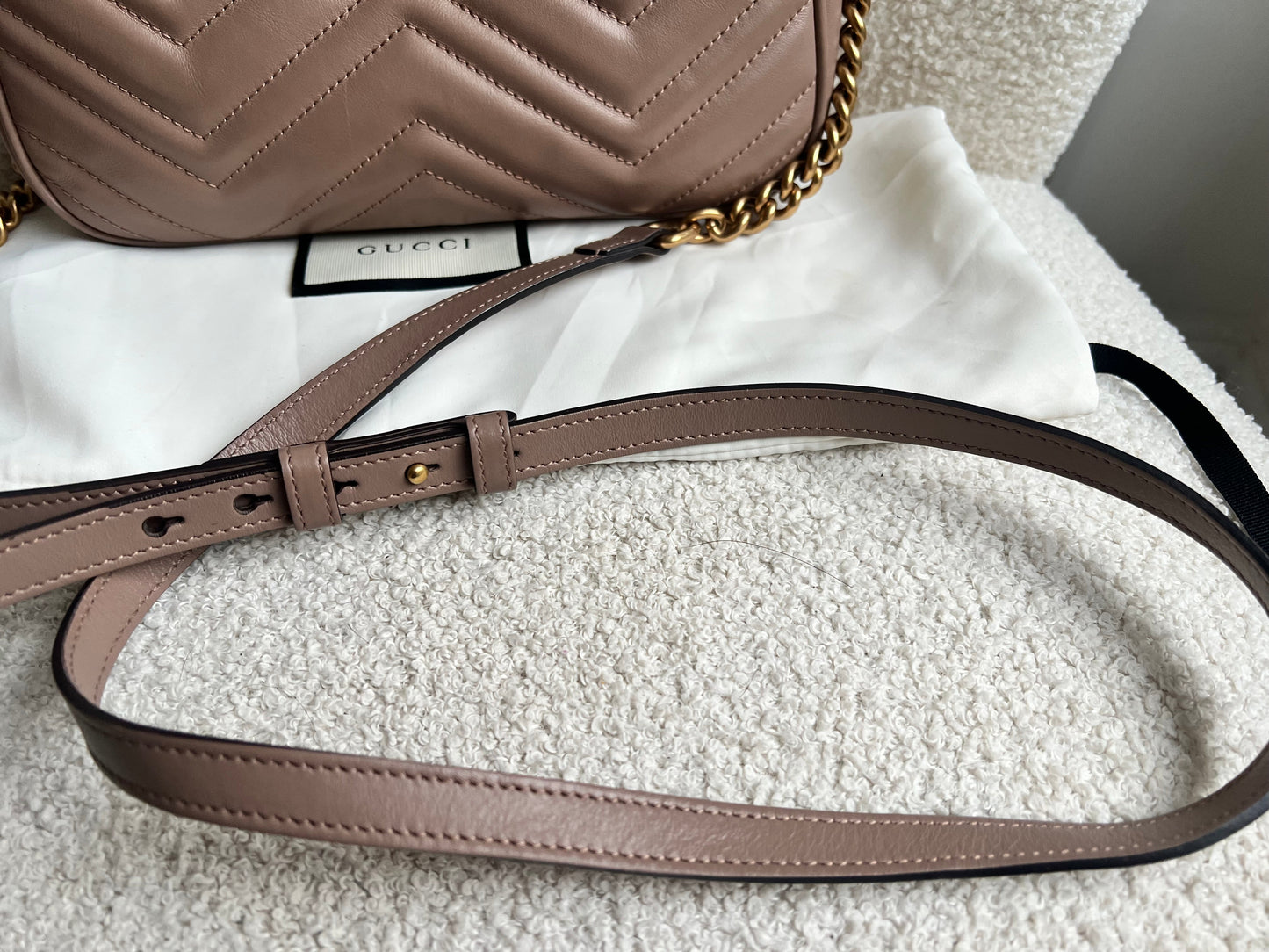 Gucci GG Marmont Dusty Pink Small Shoulder Bag (RRP £1440)