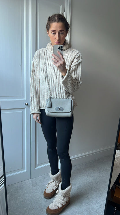 Mulberry Pale Grey Regular Lily Heavy Grain (RRP £1095)