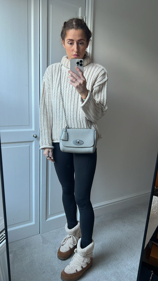 Mulberry Pale Grey Regular Lily Heavy Grain (RRP £1095)
