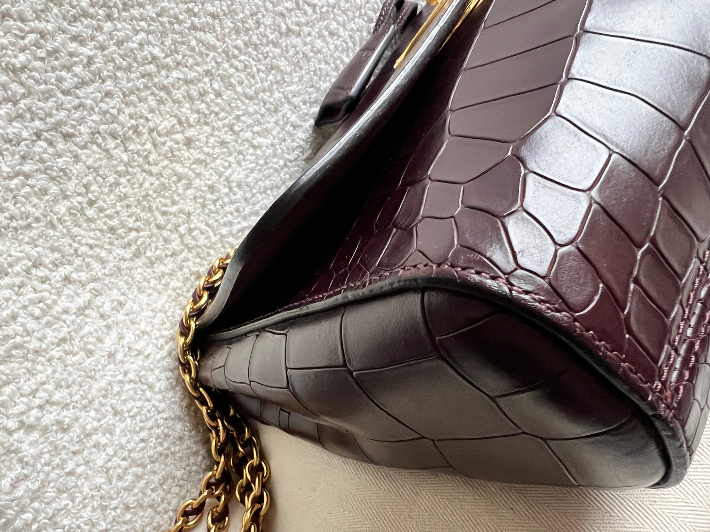 Mulberry Oxblood Deep Embossed Croc Medium Lily (RRP £1095)