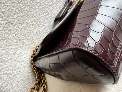 Mulberry Oxblood Deep Embossed Croc Medium Lily (RRP £1095)