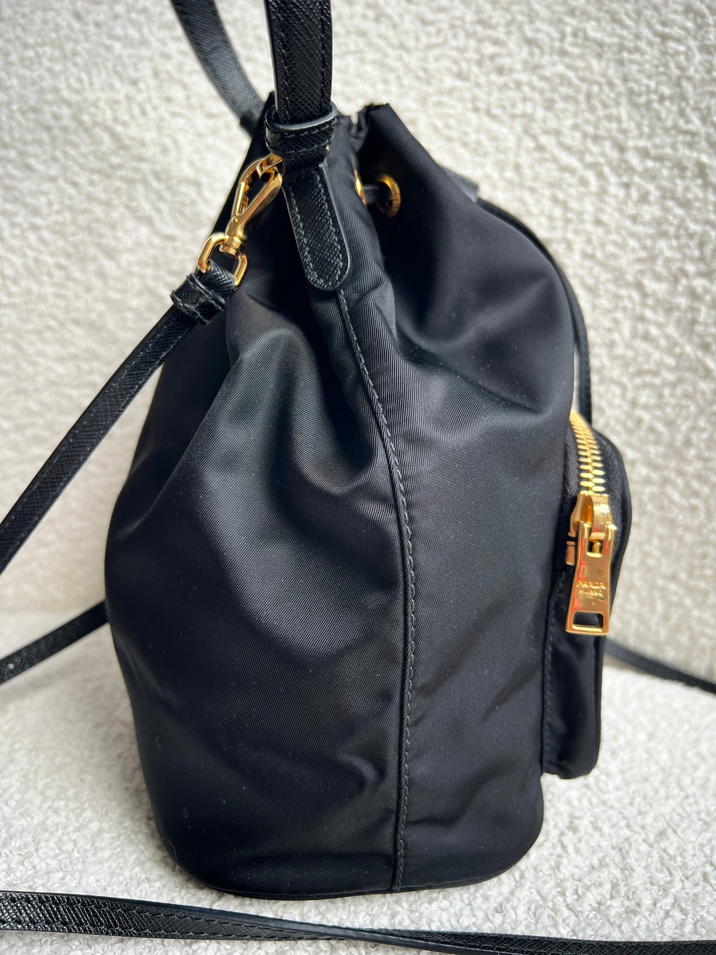Prada Re-Nylon Duet Black Bucket Bag (RRP £1380)