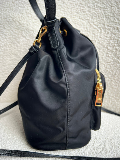 Prada Re-Nylon Duet Black Bucket Bag (RRP £1380)