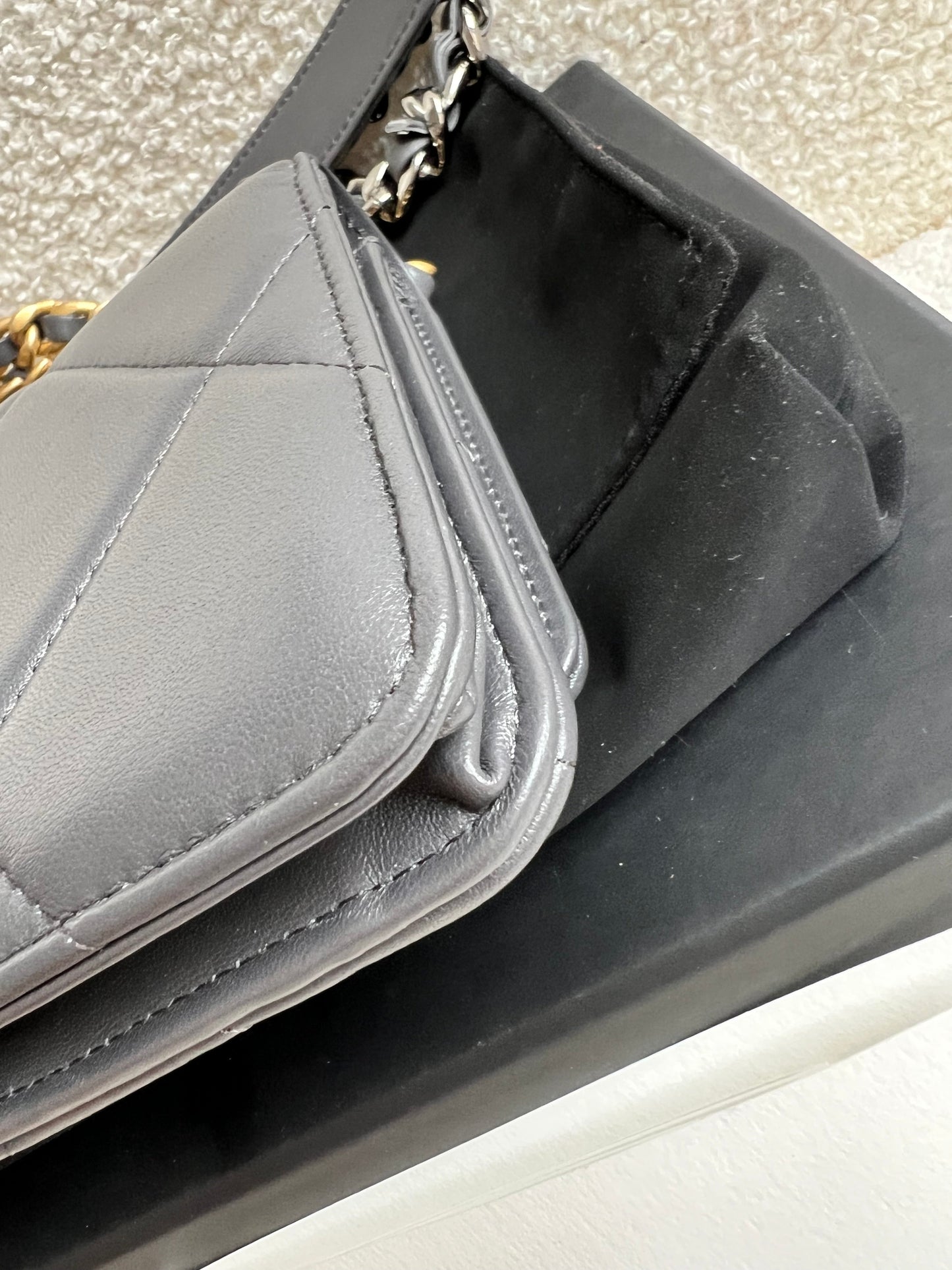Chanel Grey 19 Wallet on Chain