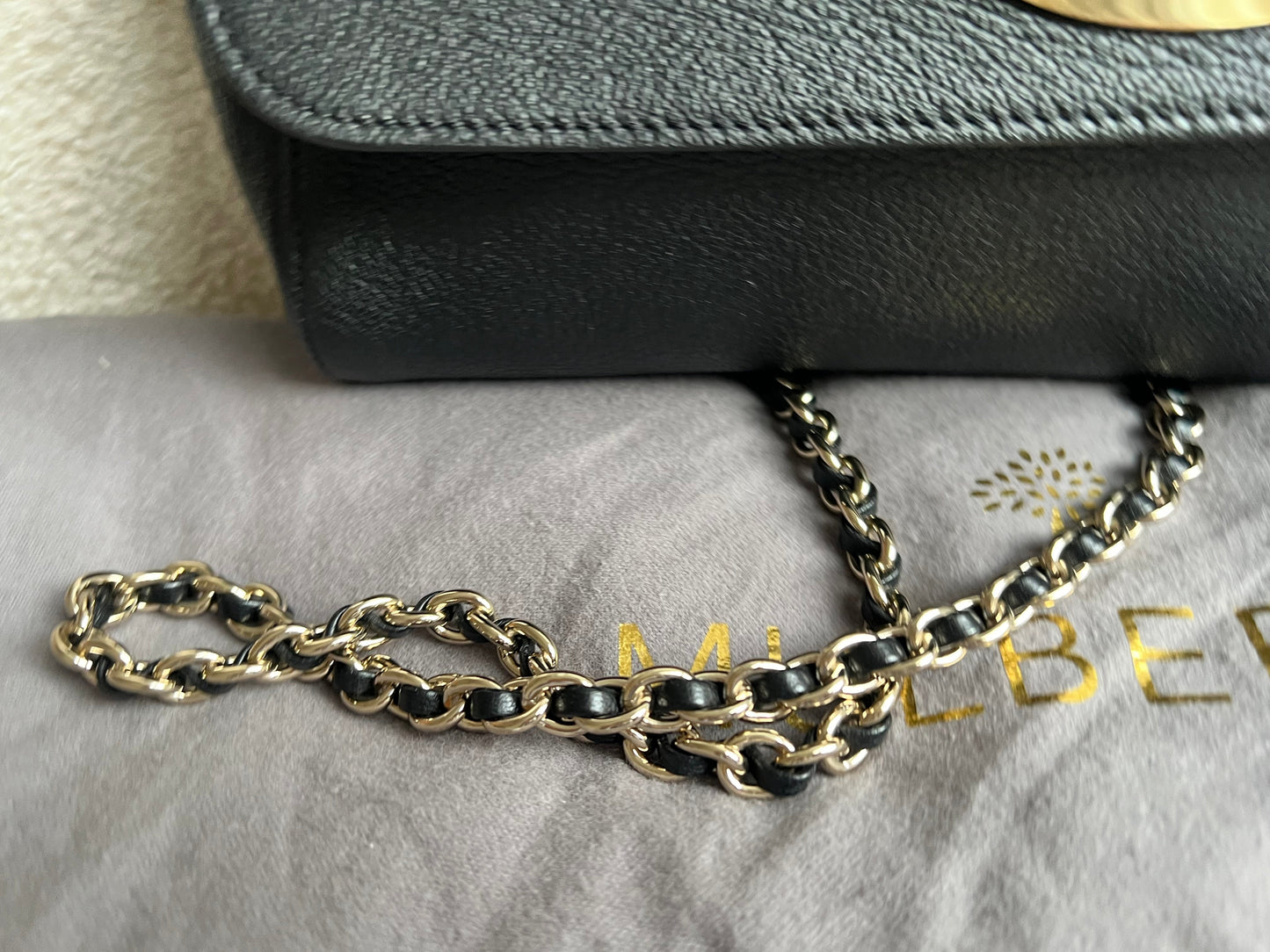 Mulberry Black Medium Lily with Gold Hardware (RRP £1195)