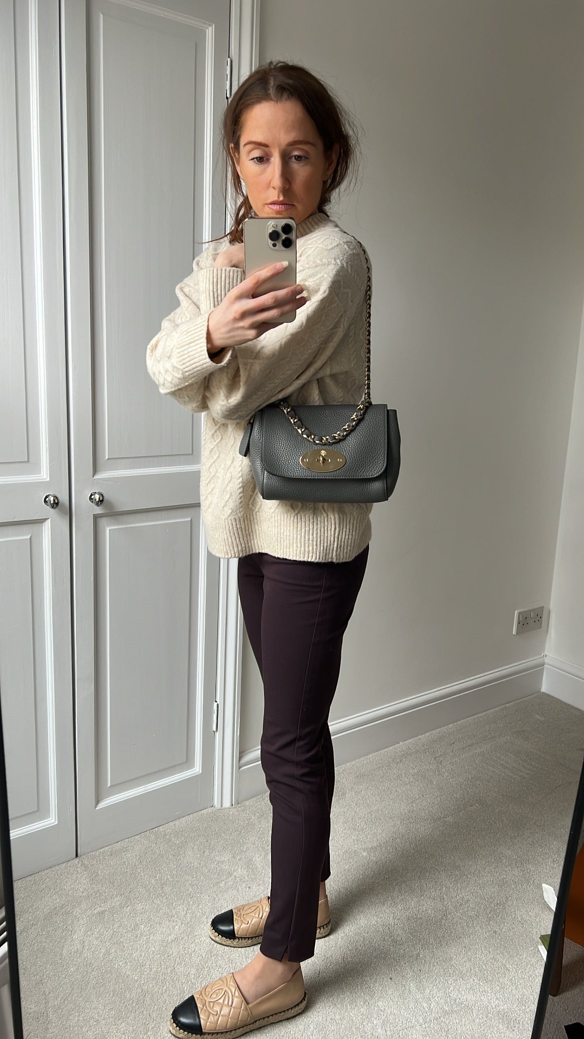 Mulberry Solid Grey Regular Top Handle Lily (RRP £1095)