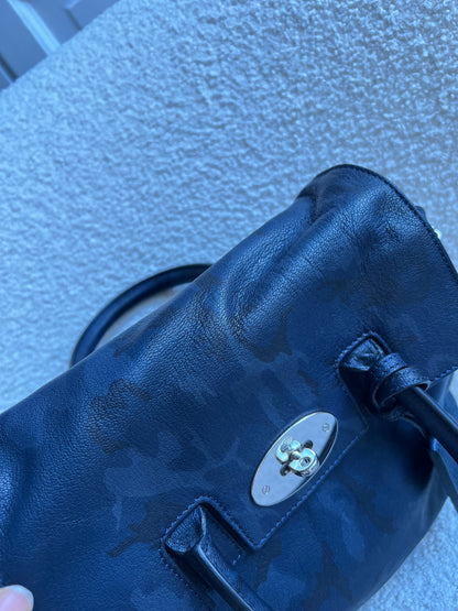 Mulberry Mini Cara Backpack in Midnight Blue Camo Printed Goat (RRP £995)