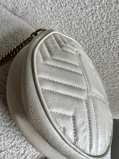 Gucci GG Round White Marmont Small Shoulder Bag (RRP £1,090)