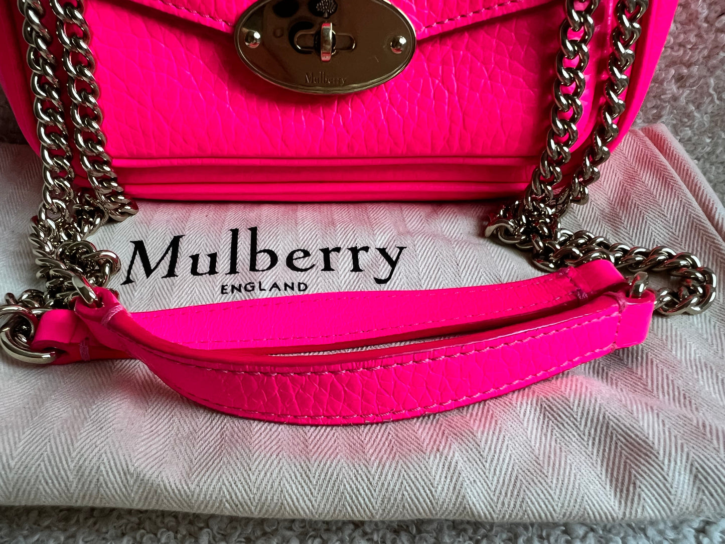 Mulberry Neon Pink Mini Darley Shoulder Bag (RRP £725)