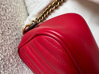 Gucci GG Red Marmont Small Shoulder Bag (RRP £1,440)