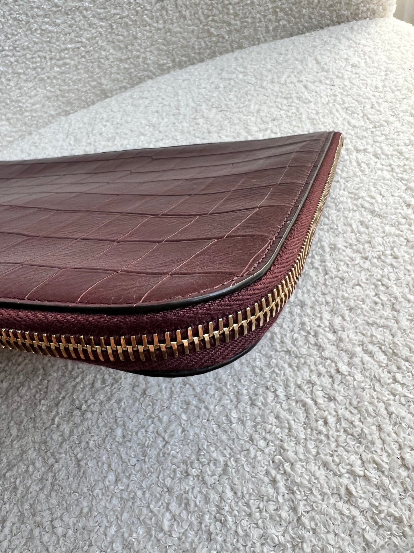 Mulberry Oxblood Embossed Croc Tech Pouch (£295)
