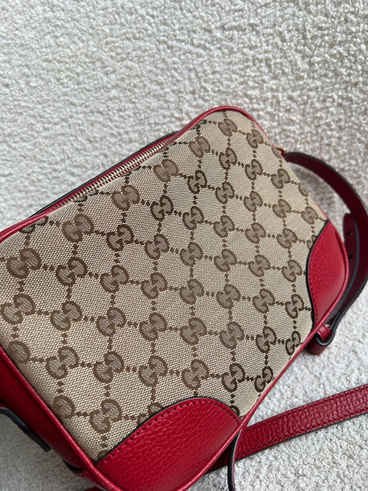 Gucci Bree GG Canvas Red Small Messenger Bag