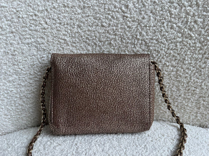 Mulberry Metallic Mushroom Mini Lily with gold Hardware
