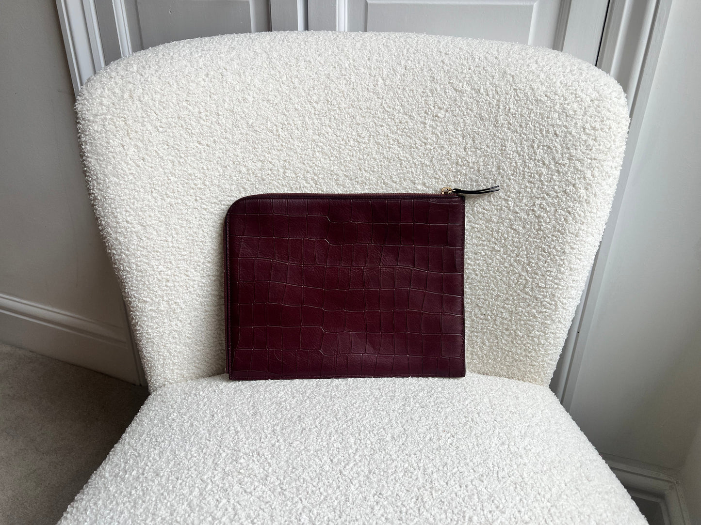 Mulberry Oxblood Embossed Croc Tech Pouch (£295)