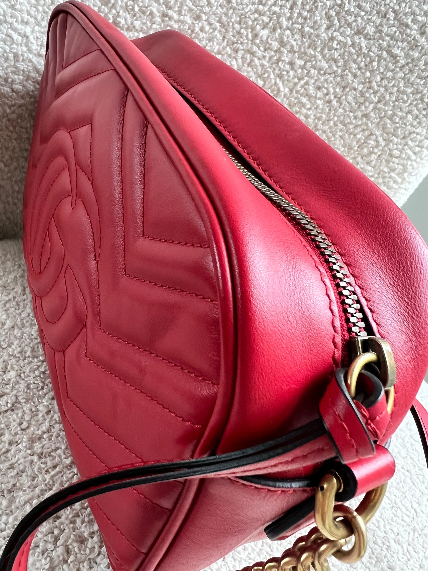 Gucci GG Red Marmont Small Shoulder Bag (RRP £1,440)