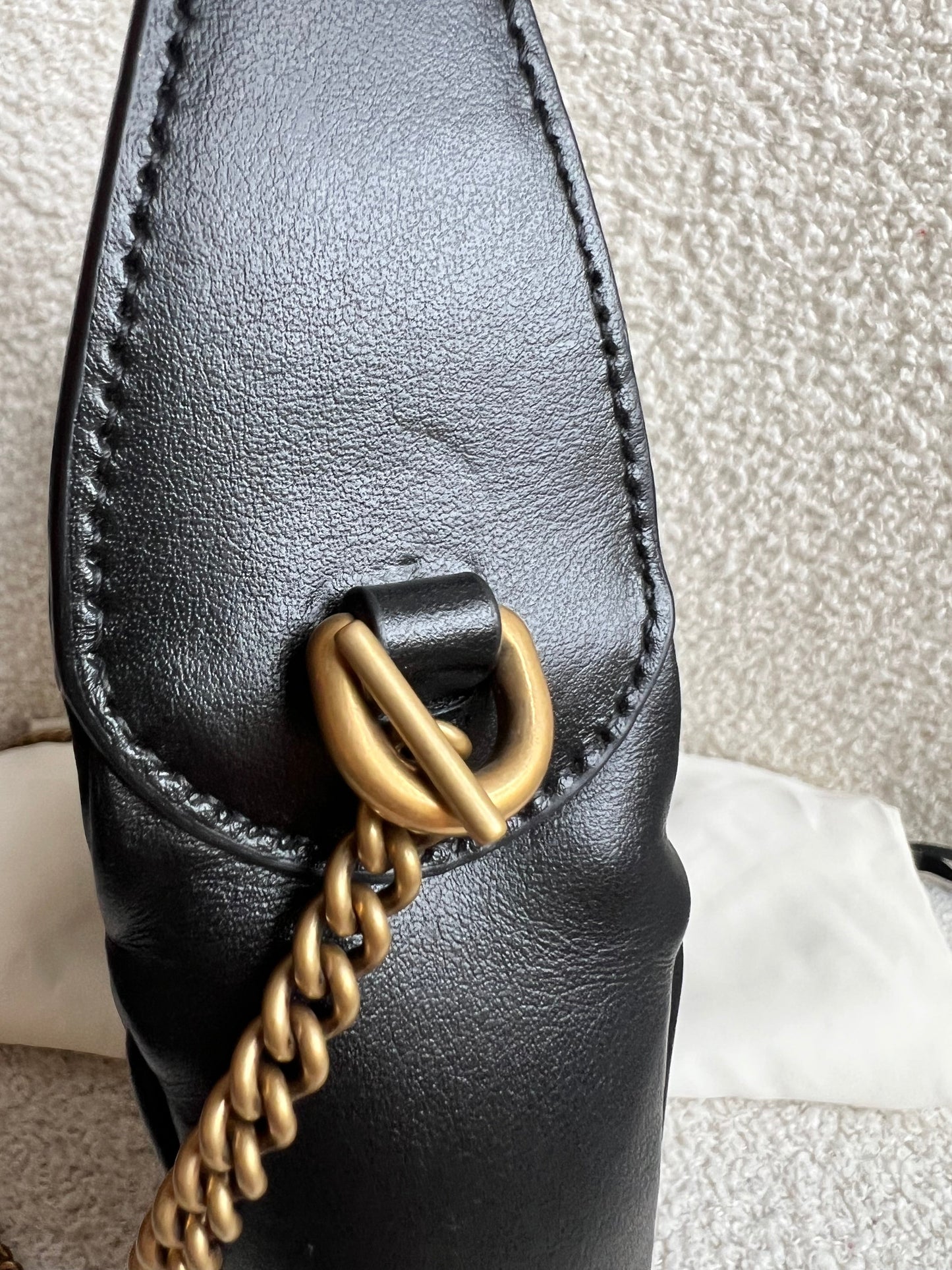 Gucci GG Black Mini Half Moon Marmont Shoulder Bag (RRP £1160)