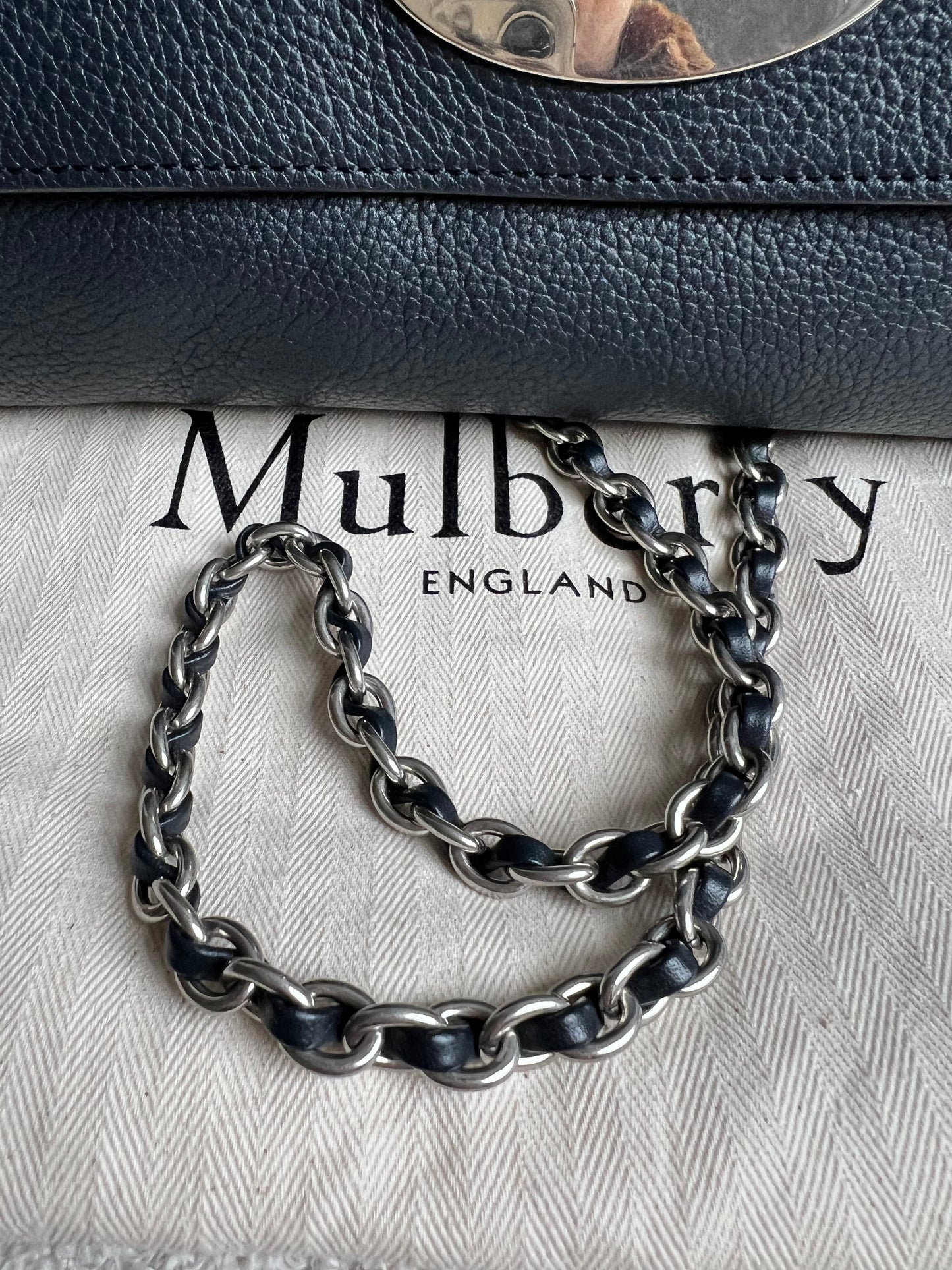 Mulberry Midnight Medium Lily with Silver Hardware (RRP £1095)