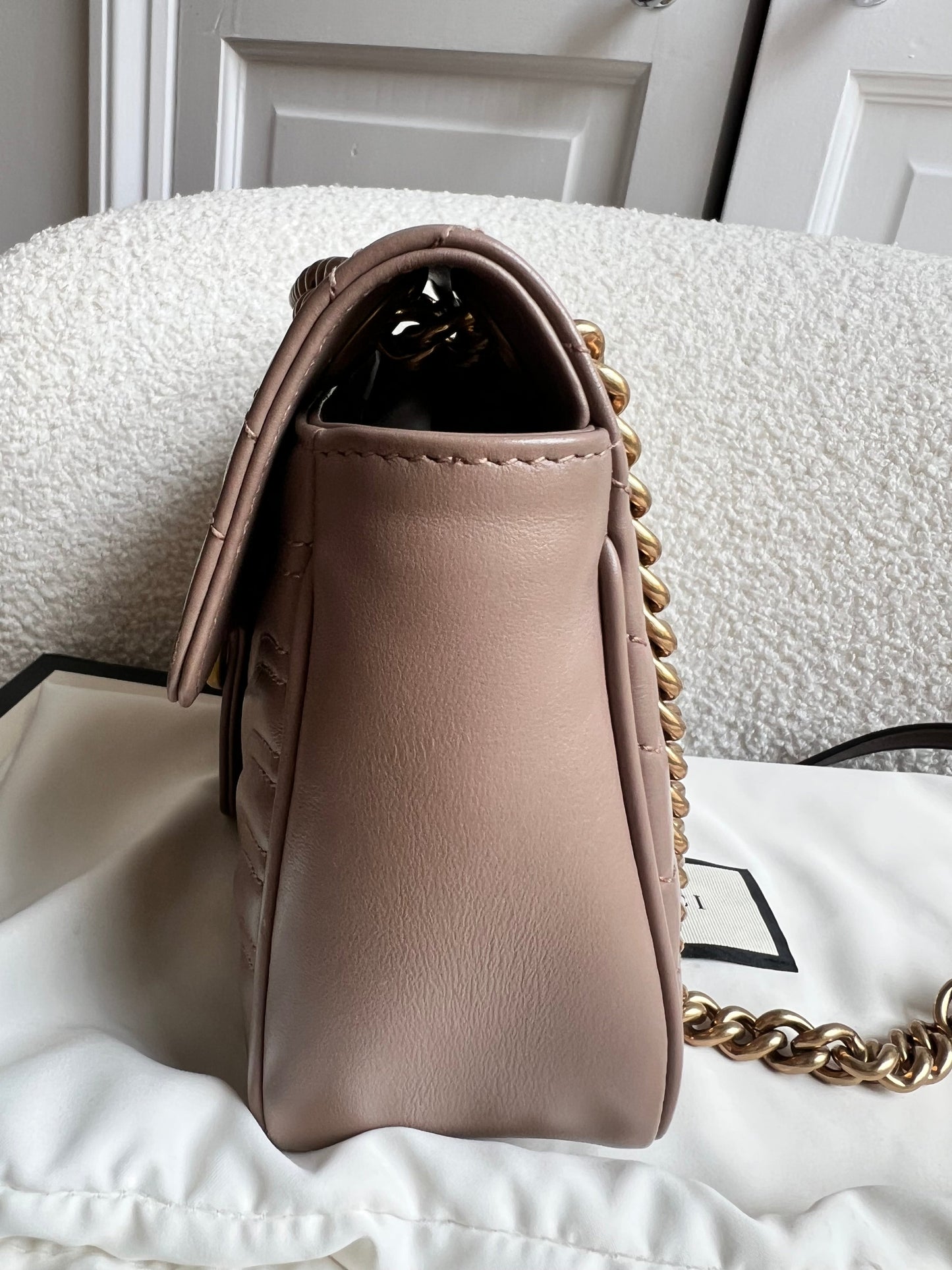 Gucci GG Dusty Pink Marmont Small Shoulder Bag (RRP £2070)