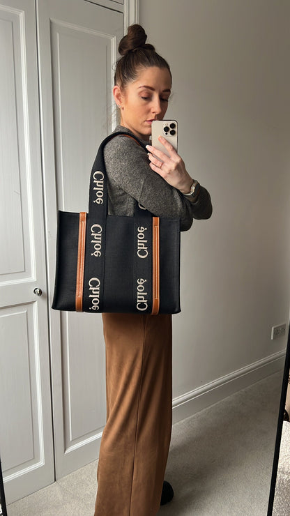 Chloe Medium Black Woody Tote Bag (RRP £990)