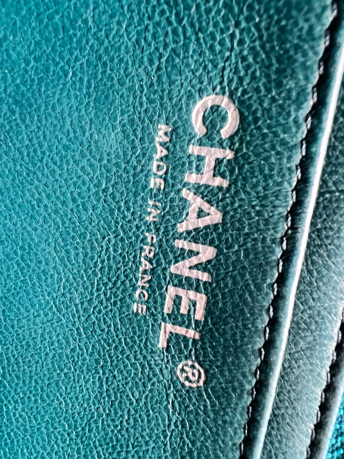 Chanel Maxi Single Flap in Teal Lambskin Silver Hardware